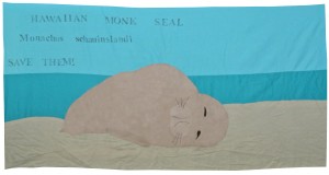 Hawaiian Monk Seal by Arman, Sarai, Isabel, and Dylan. Ms Rabina's 6th grade class, 2014. Thomas Starr King Middle School.